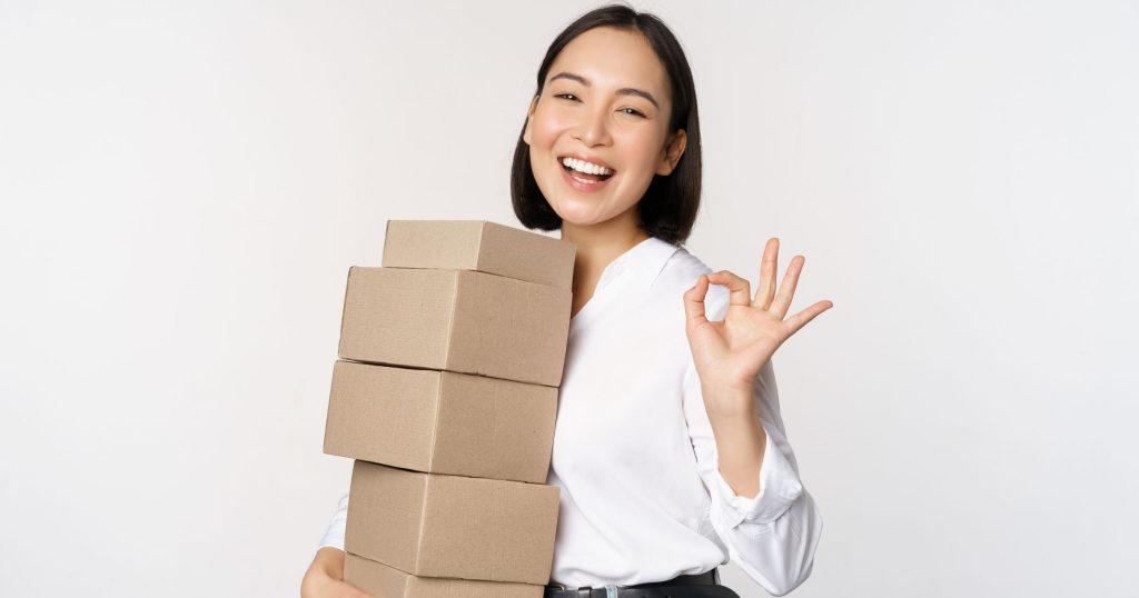 young entrepreneur with packages