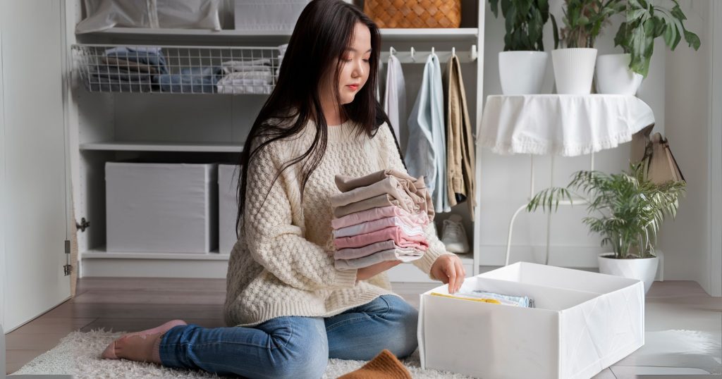 online clothes seller preparing products for sell
