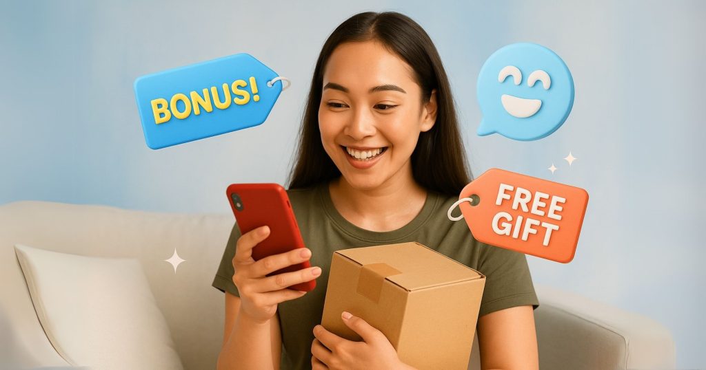 customer receive free gift