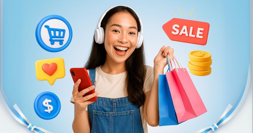 young shopper shop during mid month sale