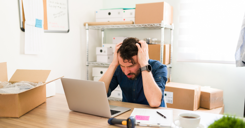 business owner having problems with his startup company upset entrepreneur feeling stressed worried